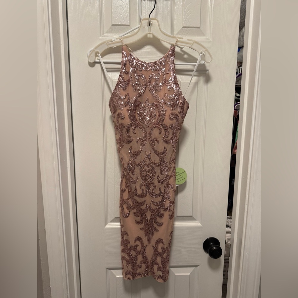 Windsor Rose Gold Sequin Dress